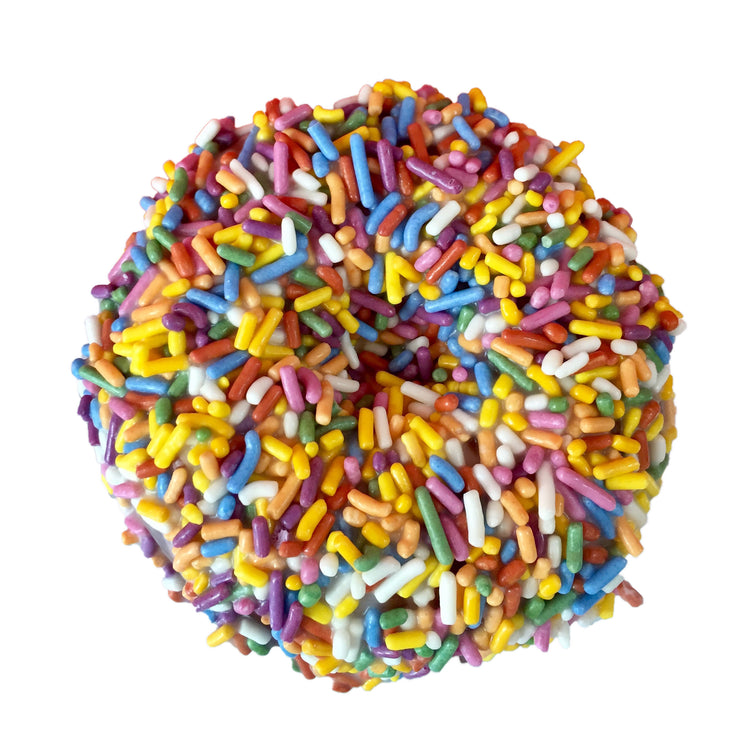 donut completely covered in rainbow jimmies