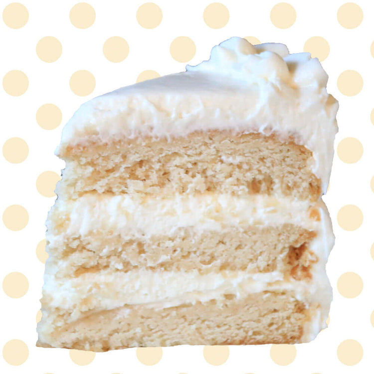 a slice of vanilla cake
