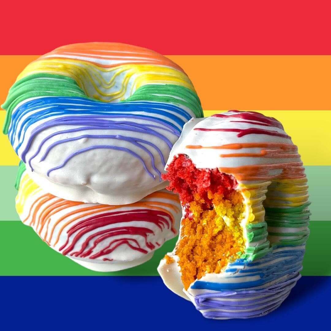 vegan gluten-free PRIDE Donuts Gourmet gluten-free treats Vegan wedding cakes Vegan birthday cakes Gluten-free bread delivery Vegan donuts online Vegan gluten-free bakery Vegan bakery near me Vegan bakery online Gluten-free dessert delivery Vegan cakes fo