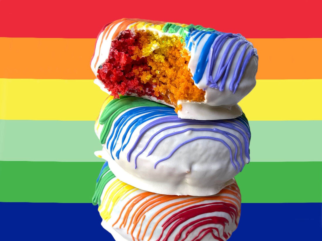 Pride Month is Here buy gluten-free cakes online, gay pride Happy Pride Month luvs! 🏳️‍🌈 Look what we have to celebrate! We know our fans are a cookie-eating-celebratory bunch! So for June we celebrate LOVE and all of the shapes and sizes and evolutions