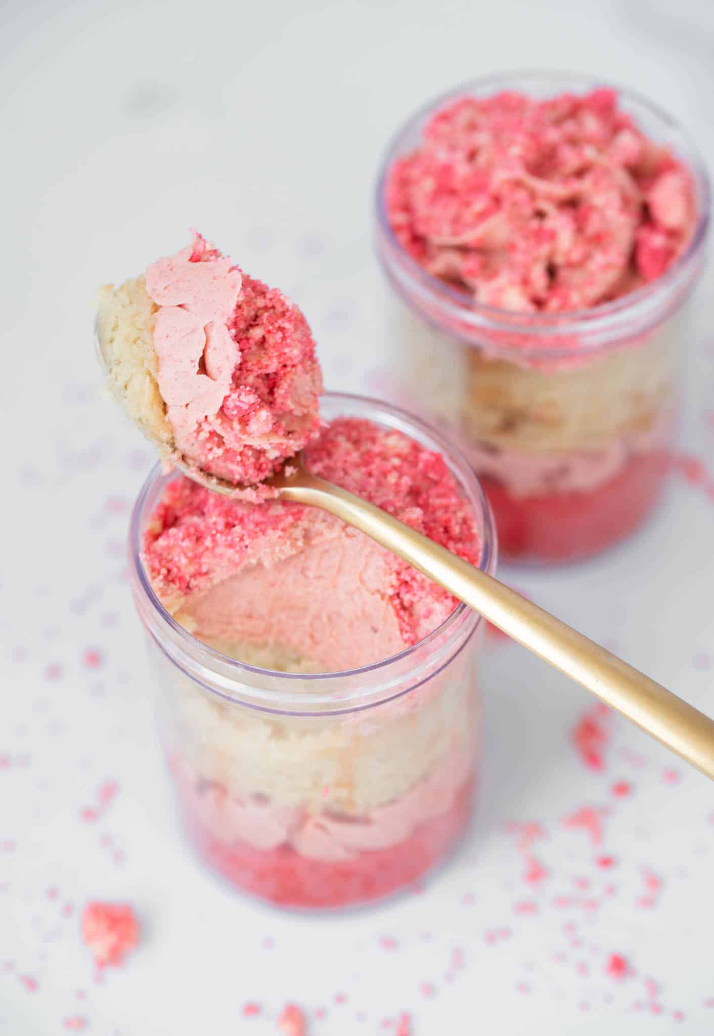 Vegan Gluten-Free Strawberry Crunch Cake In A Jar 6 pack