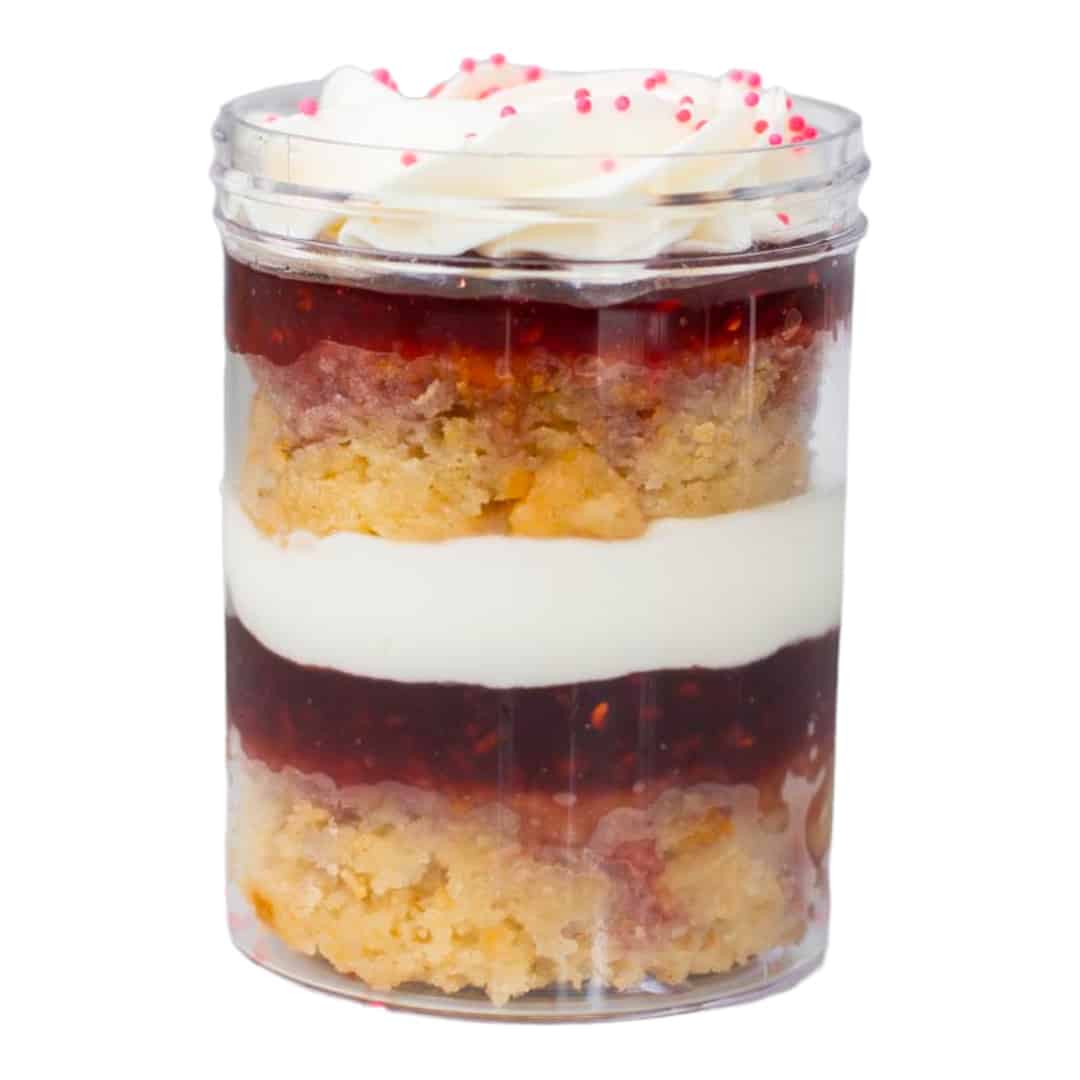 Vanilla Raspberry Cake In A Jar Bakery near me Bakeries near me Cake near me Gluten free bakery Best bakery near me Vegan bakery online Gluten-free dessert delivery Vegan cakes for sale Gluten-free cookies online Vegan cupcakes delivery Dairy-free bakery